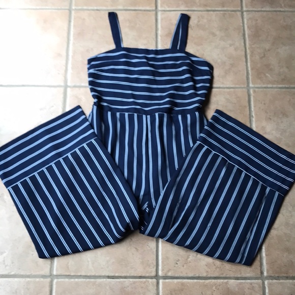 Dresses & Skirts - Navy and white striped jumpsuit